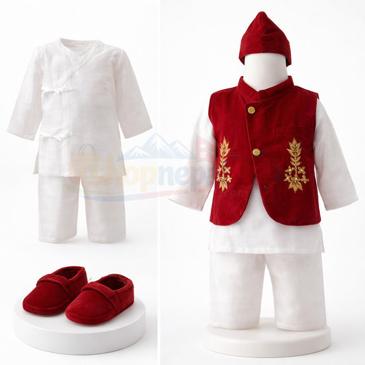 Baby Boy Traditional Nepali Pasni - बेबी केटाको नेपाली पास्नी सेट