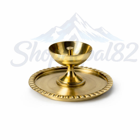 Brass Diya / Oil Lamp with Glass Cover (Brass Akhand Jyoti Lamp) – पितल दियो अखण्ड ज्योति